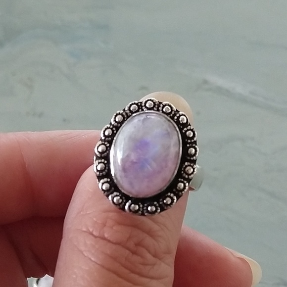 *Sold* Pink Moonstone Stamped 925 Ring Size 7 - Picture 4 of 4